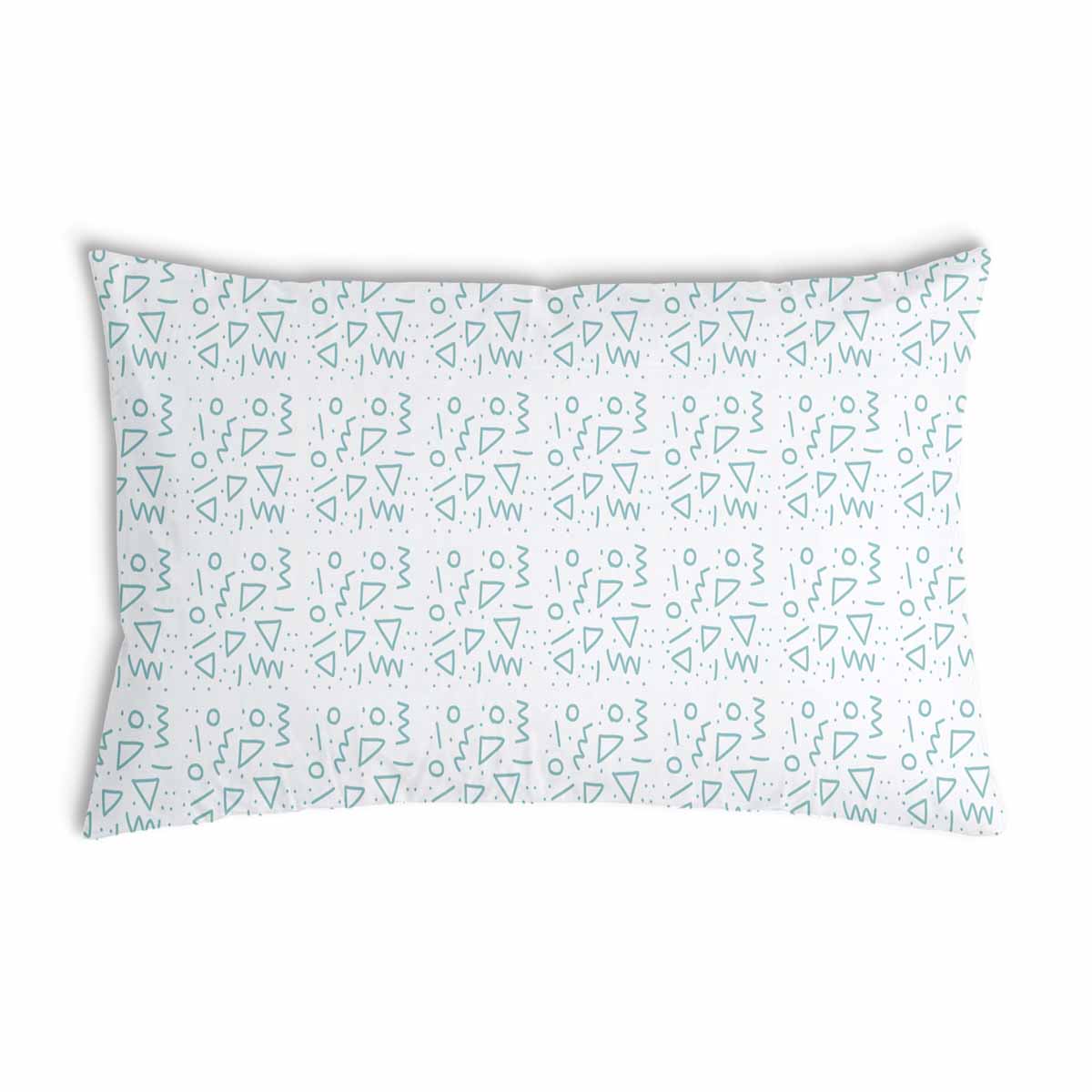 Coussin de santé blanc avec formes bleues