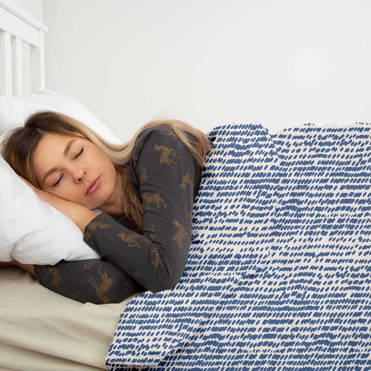Original Therapiedecke - Ensemble de literie en coton avec pois bleus