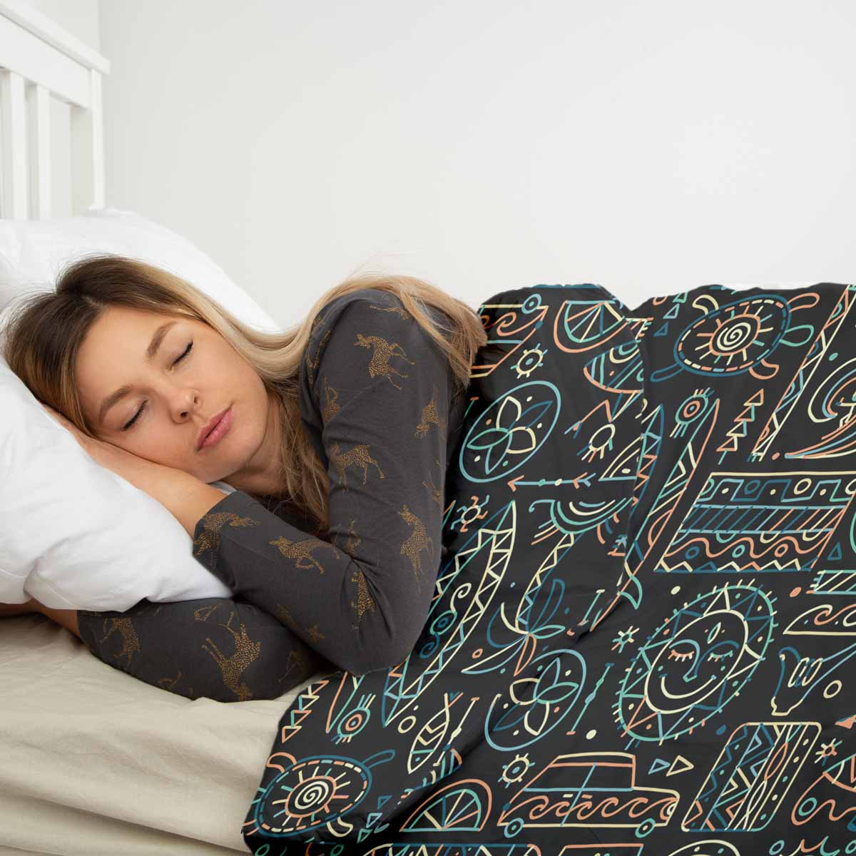 Original Therapiedecke - Ensemble de literie en coton avec motif Hawaii vert