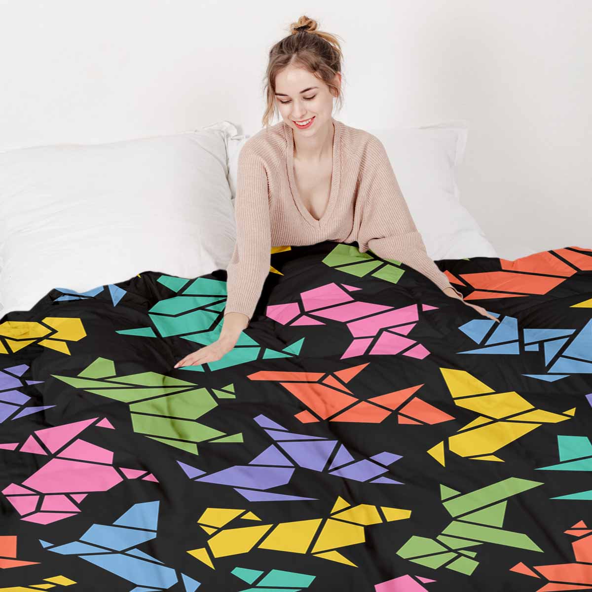 Original Therapiedecke - Ensemble de literie en coton Chien Origami