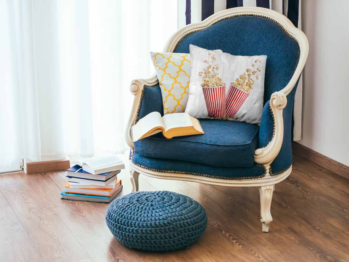 Coussin de santé blanc avec popcorn