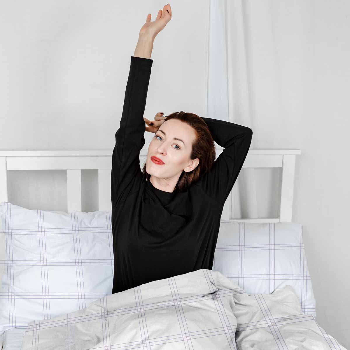 Couette thérapeutique Ensemble de literie blanc avec rayures violettes