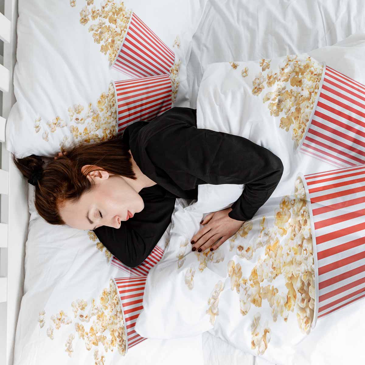 Couette thérapeutique Ensemble de literie blanc avec popcorn