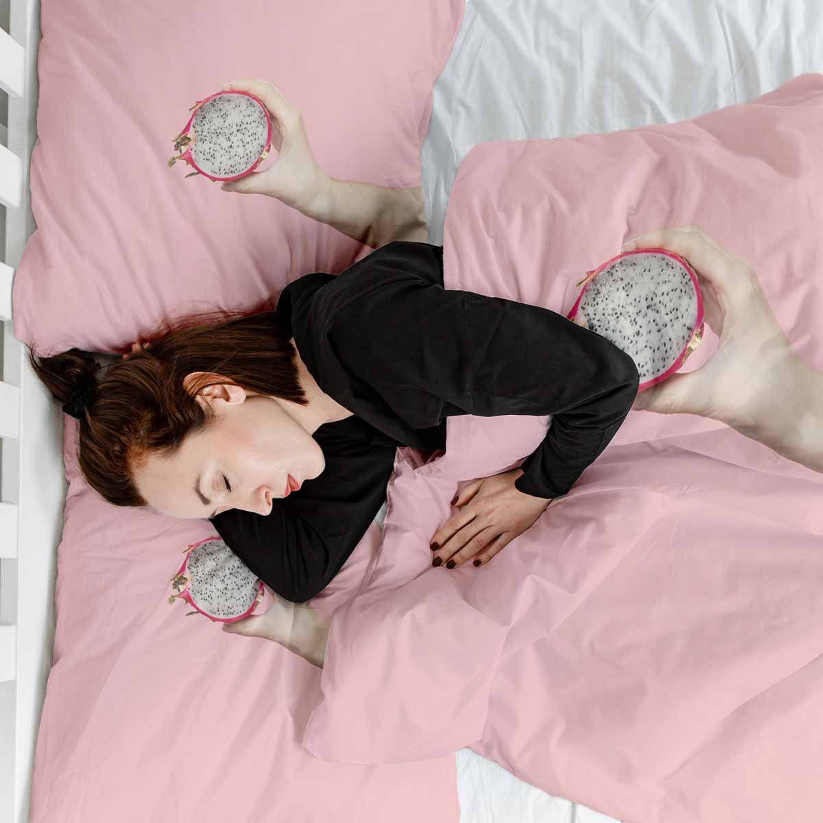 Original Therapiedecke - Ensemble de literie en coton TD rose avec fruit du dragon