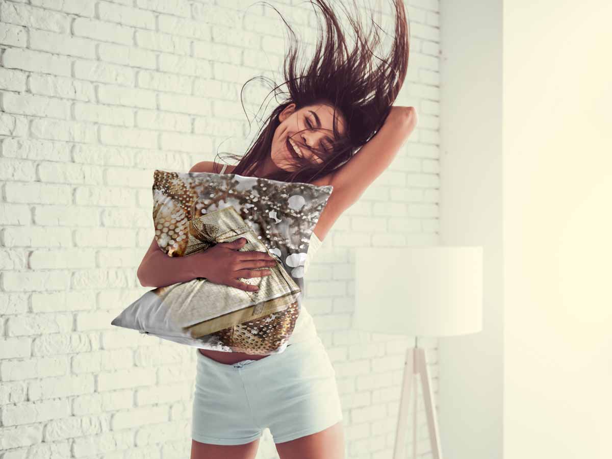Coussin de santé avec cadeau doré