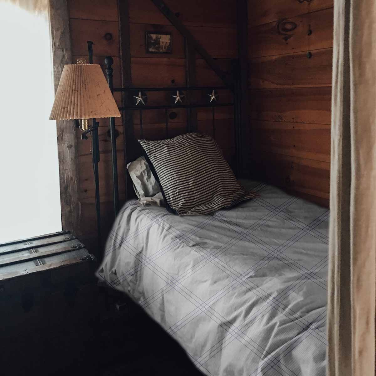 Couette thérapeutique Ensemble de literie blanc avec rayures violettes