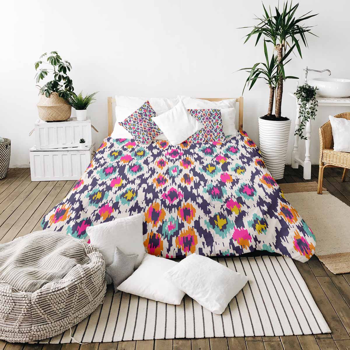 Original Therapiedecke - Ensemble de literie en coton Multicolore avec imprimé léopard
