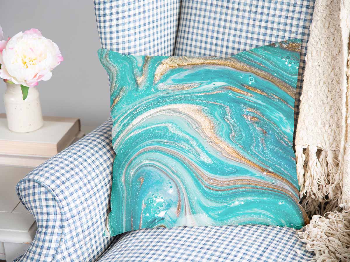 Coussin de santé marbre turquoise