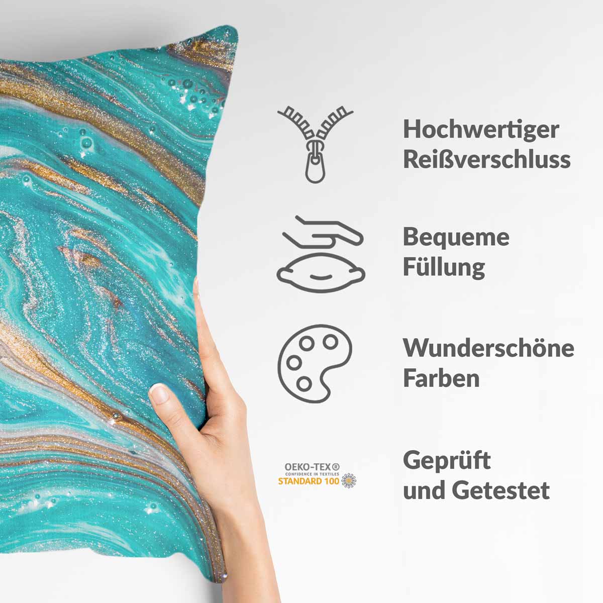 Coussin de santé marbre turquoise