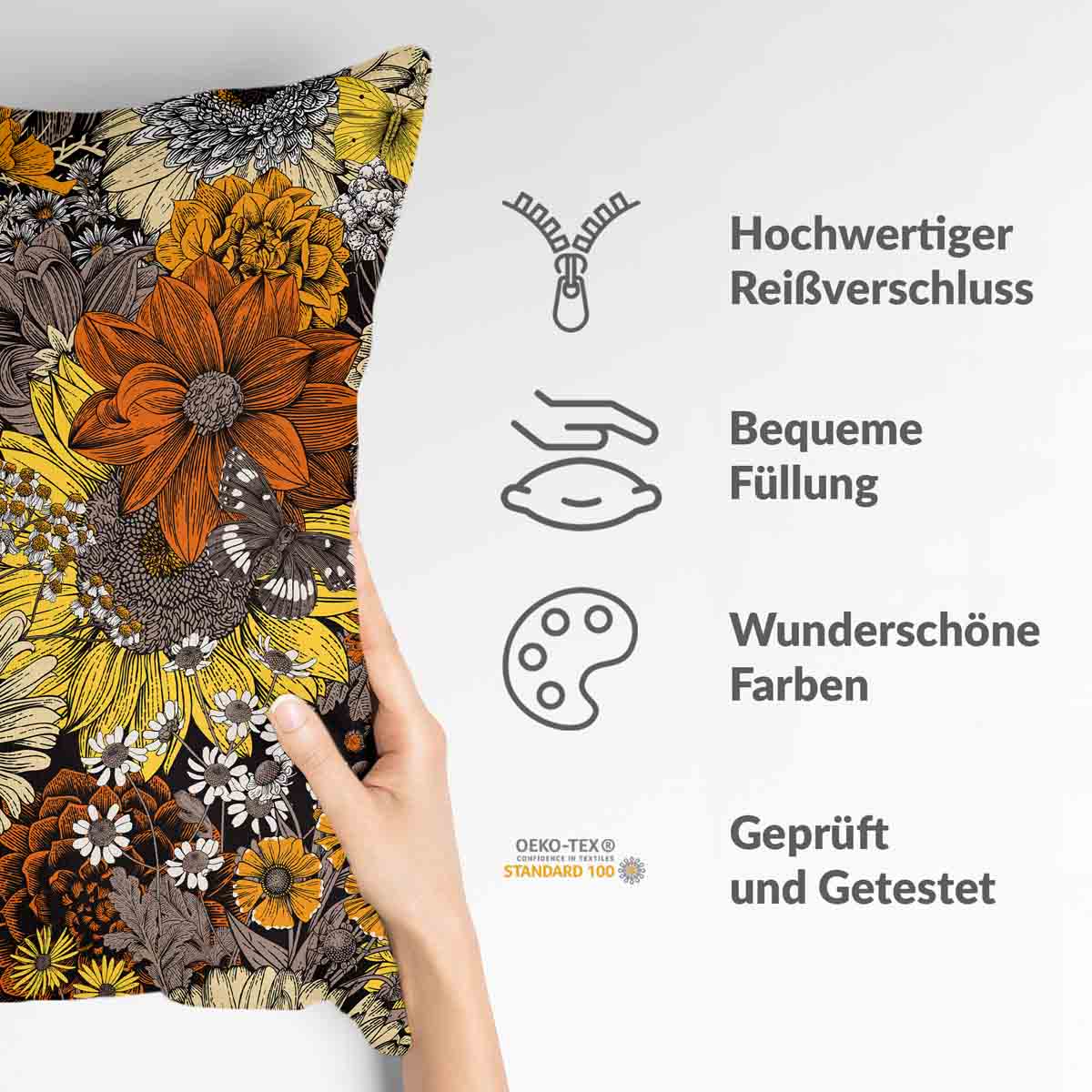 Coussin de santé fleurs jaunes