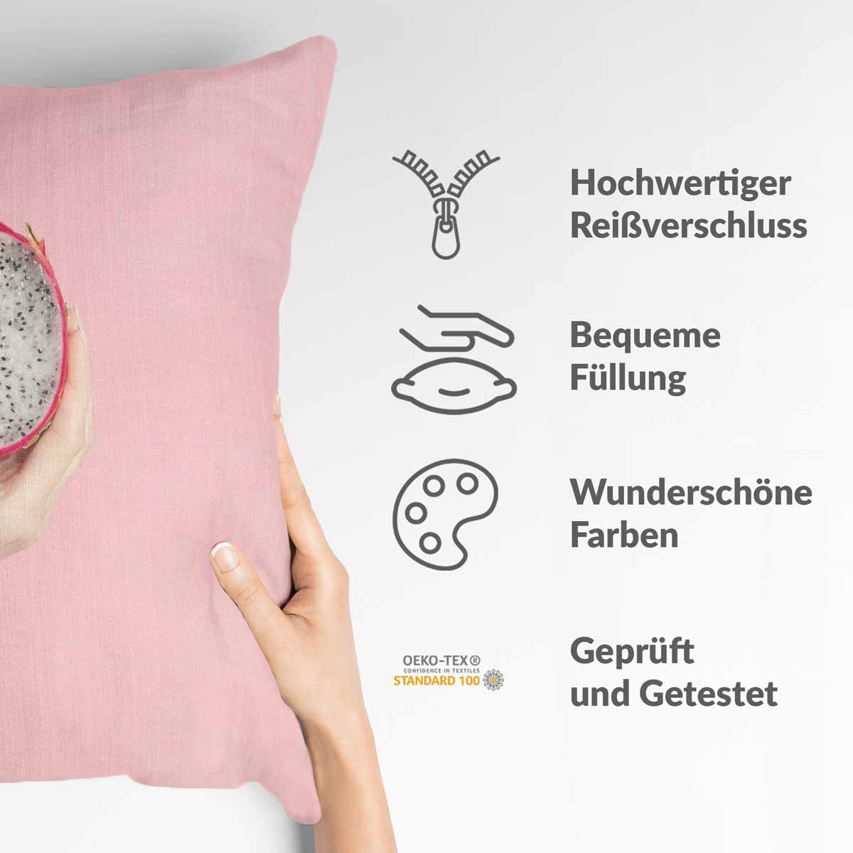 Coussin de santé rose avec fruit du dragon