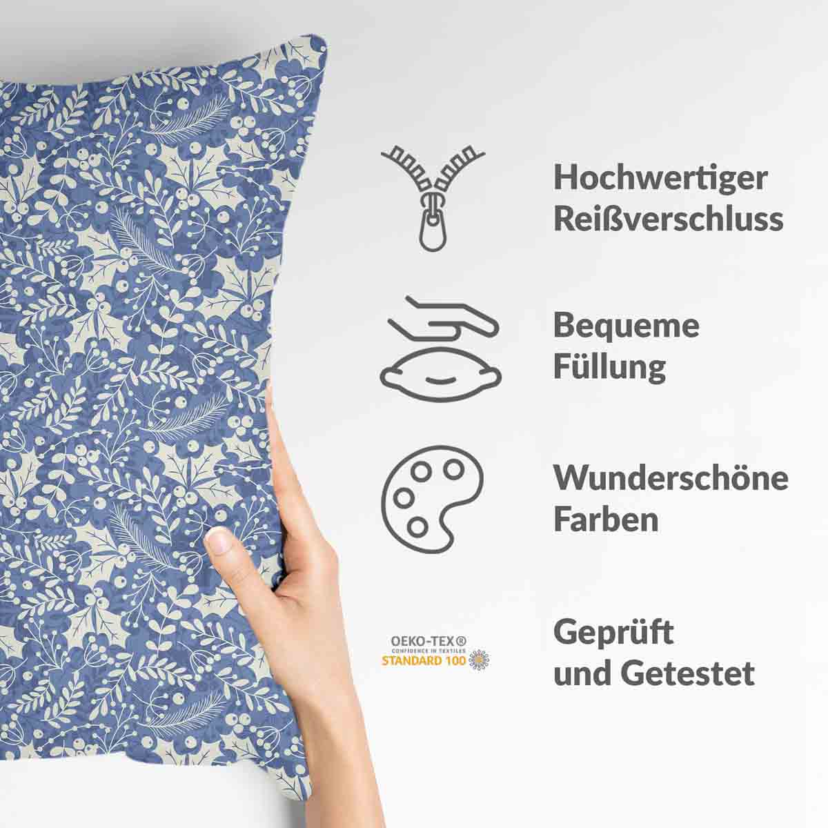 Coussin de santé bleu Noël