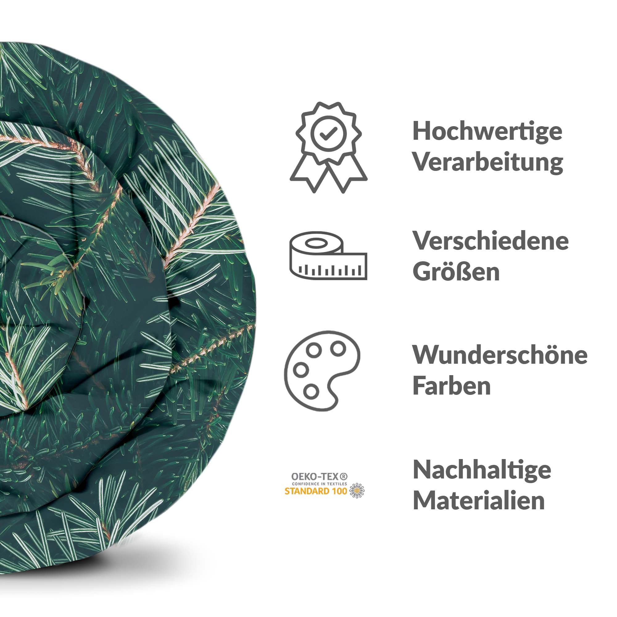 Set de linge de lit Therapiedecnen avec des branches de sapin vertes
