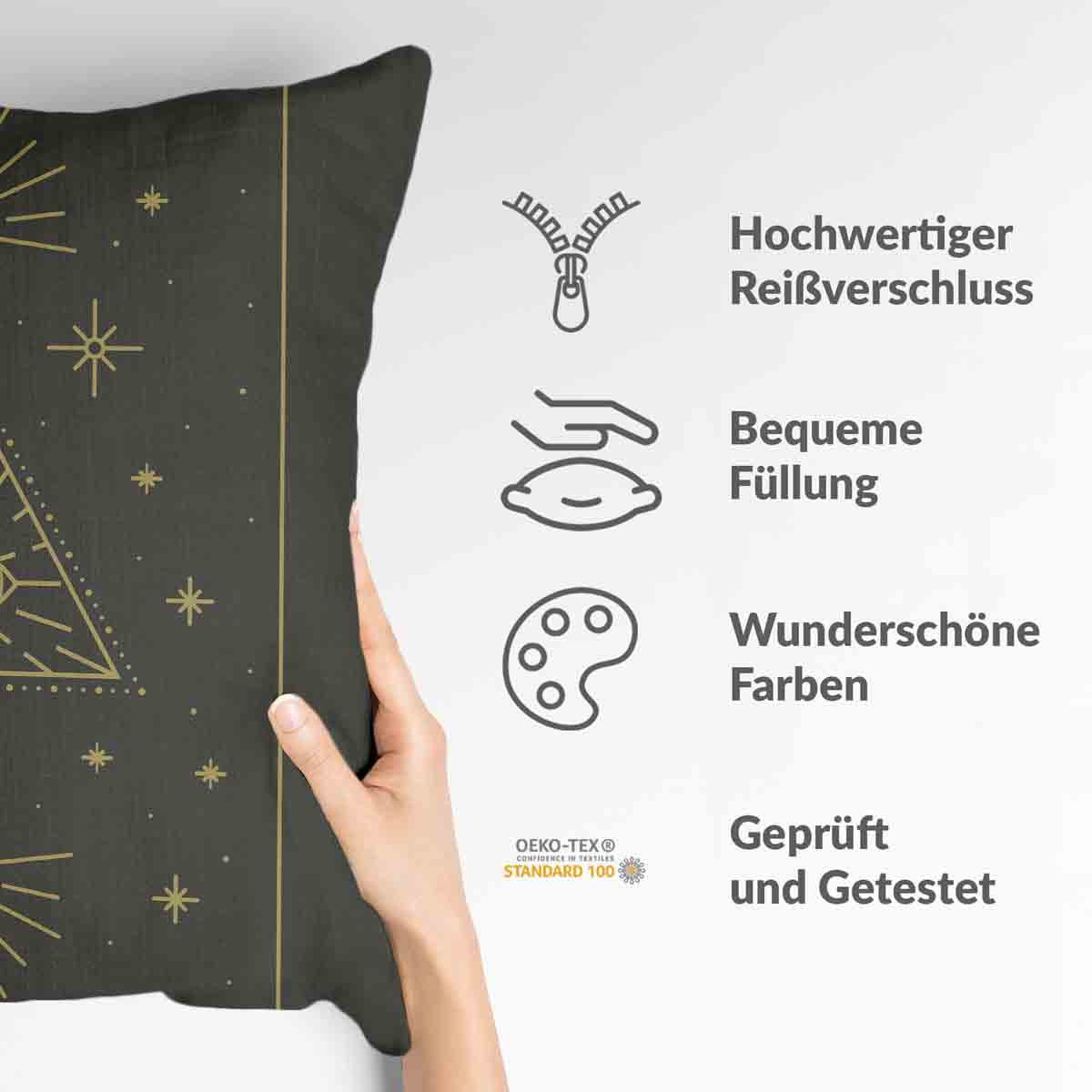 Coussin de santé Noir Soleil et Cosmos