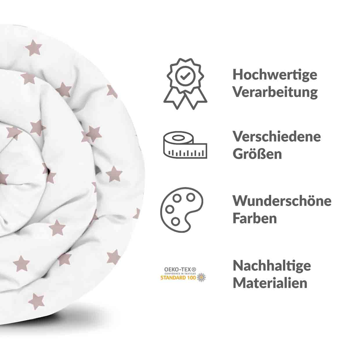 Couette thérapeutique ensemble de literie blanc avec étoiles roses