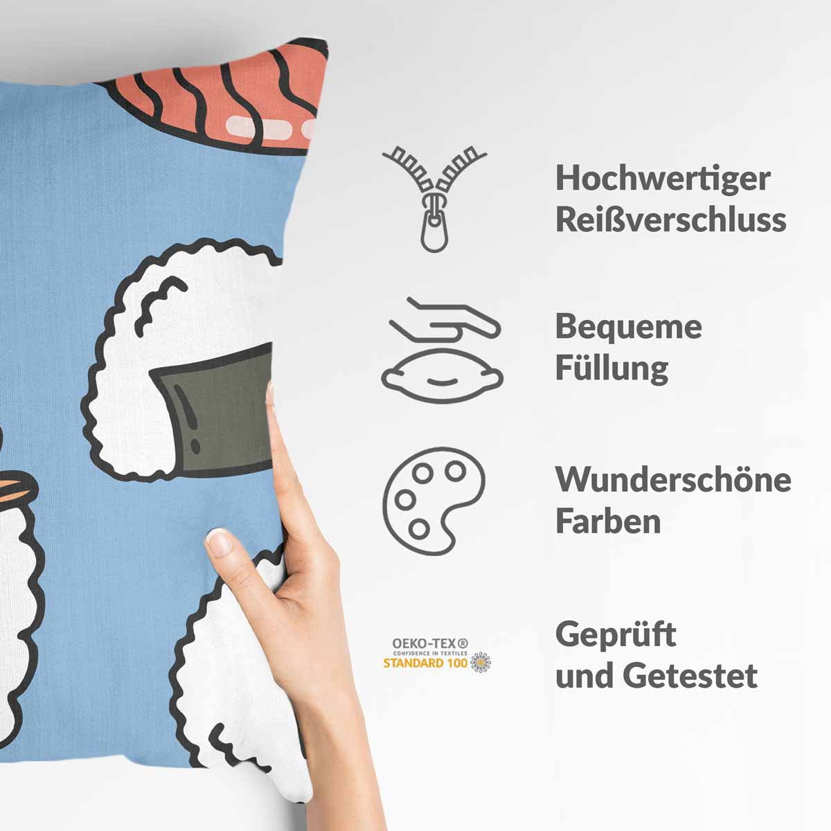 Coussin de santé avec sashimi