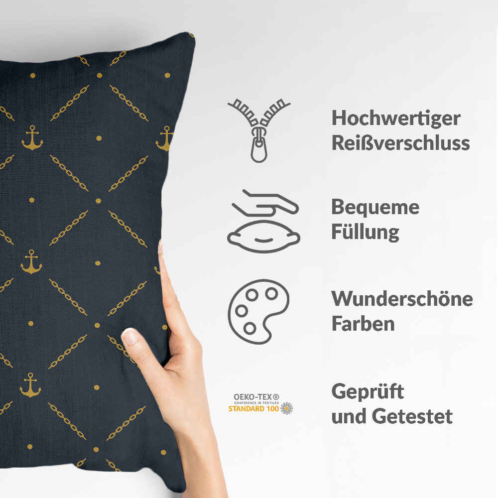 Coussin de santé bleu avec ancre