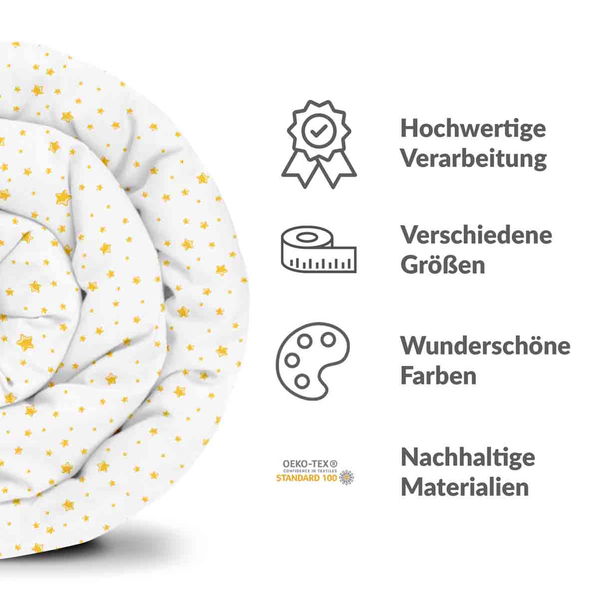 Couette de thérapie ensemble de literie blanc avec des étoiles jaunes
