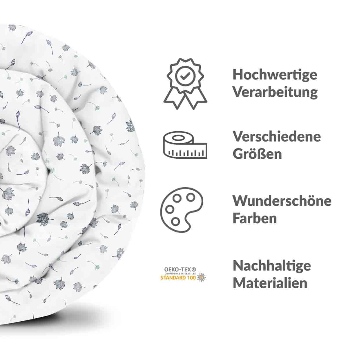 Original Therapiedecke - Ensemble de literie en coton Feuilles volantes