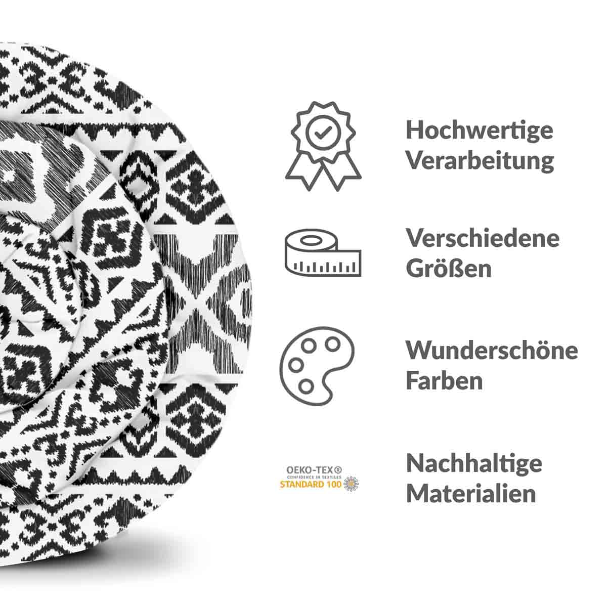 Original Therapiedecke - Ensemble de literie en coton avec formes noires