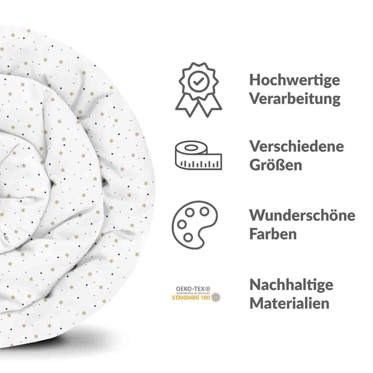 Couette thérapeutique Ensemble de literie blanc avec étoiles et points