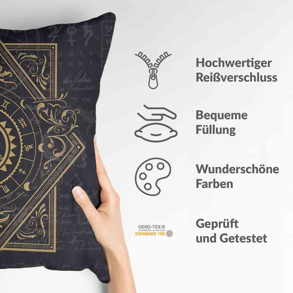 Coussin de santé Noir Mystique Mandala