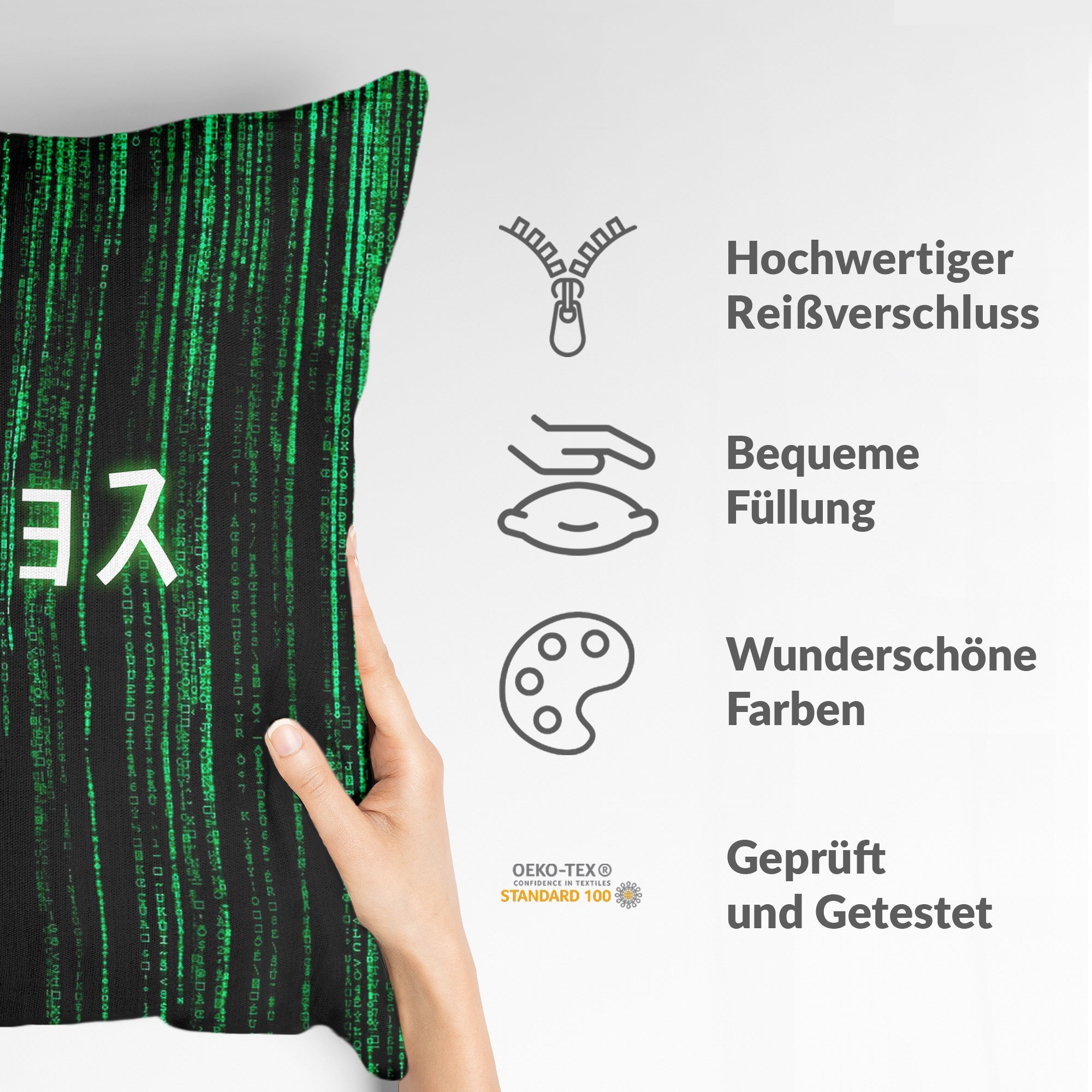 Coussin de santé Vert Code Matriciel