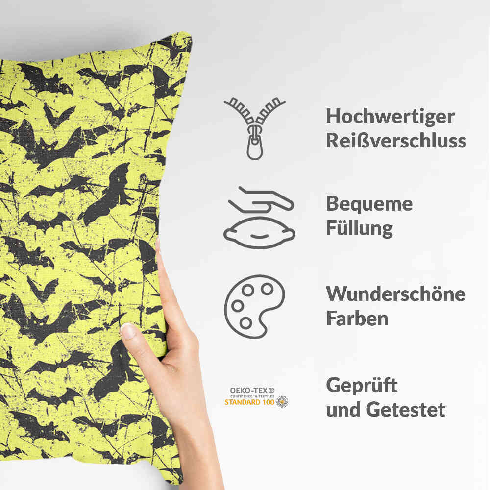 Coussin de santé jaune chauve-souris