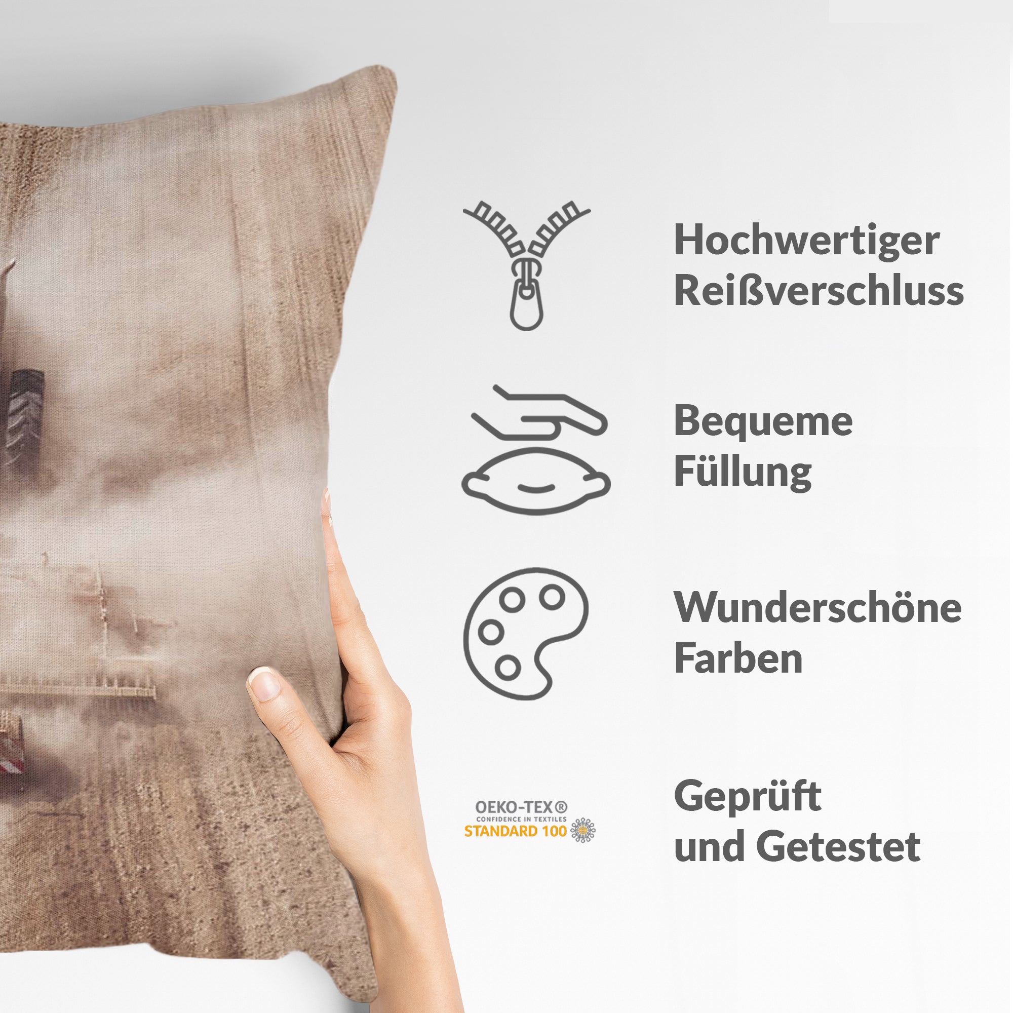 Coussin de santé tracteur dans la poussière