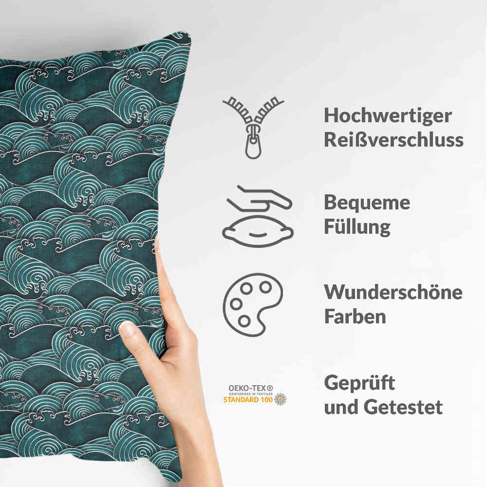 Coussin de santé vagues turquoise-vert