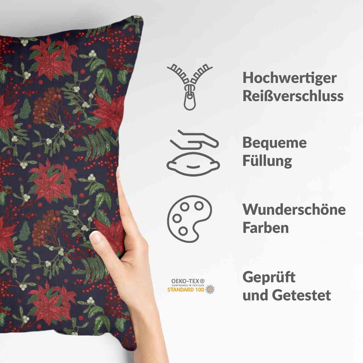 Coussin de santé avec étoile de Noël rouge