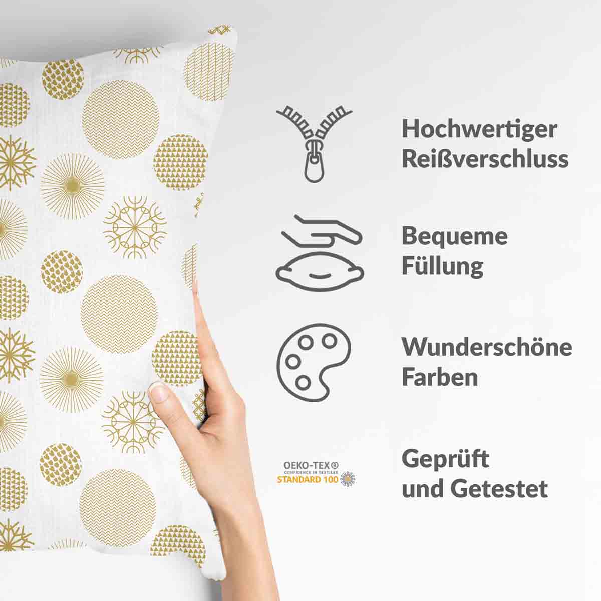 Coussin de santé ornement doré de Noël