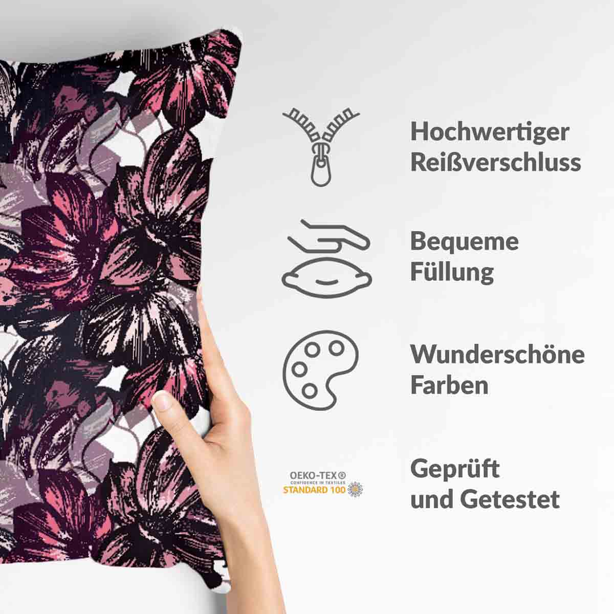 Coussin de santé avec mer de fleurs violettes