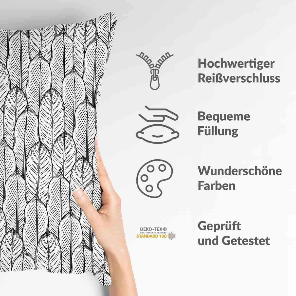 Coussin de santé gris avec feuilles d'érable