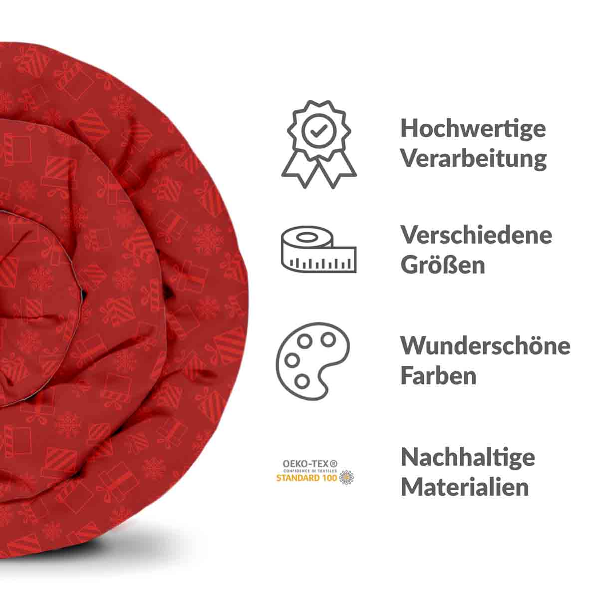 Original Therapiedecke - Ensemble de literie en coton Rouge Cadeaux