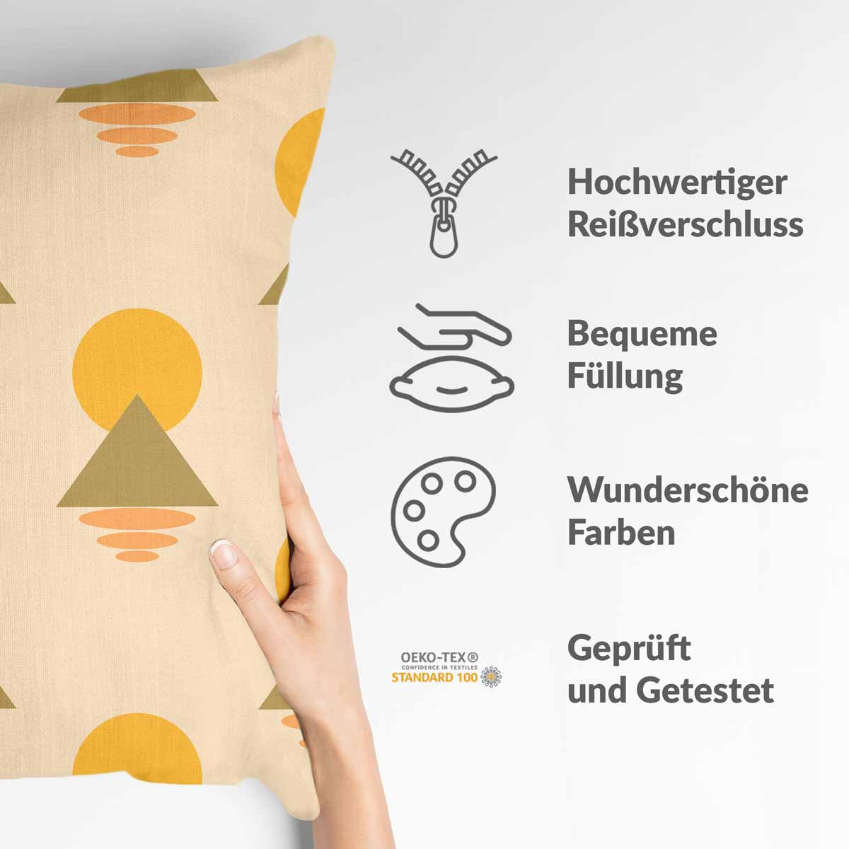 Coussin de santé avec formes jaunes