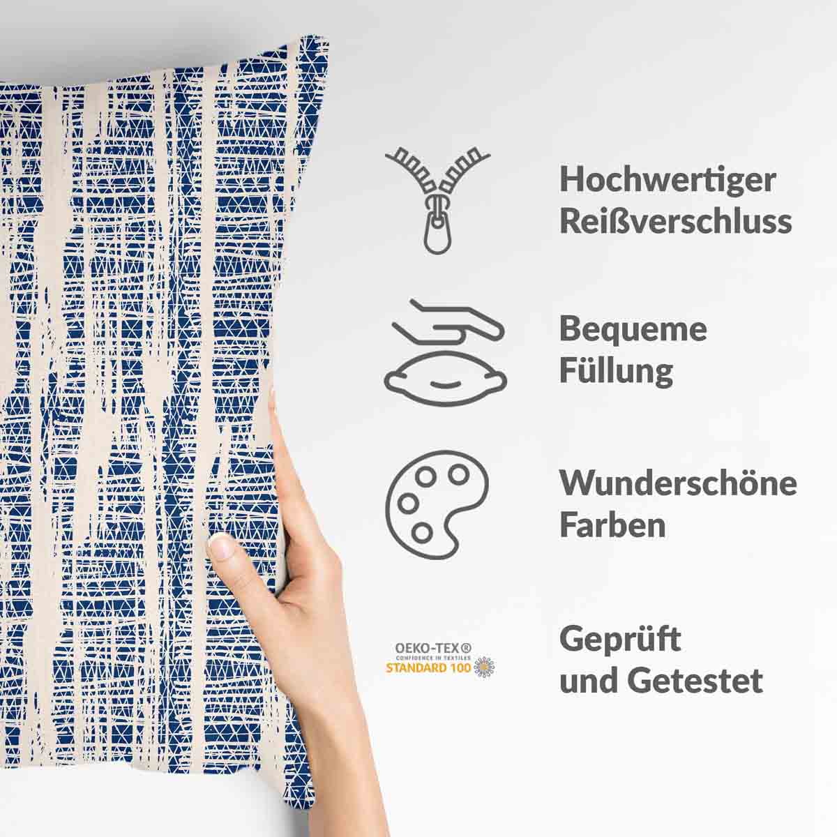 Coussin de santé avec motif bleu
