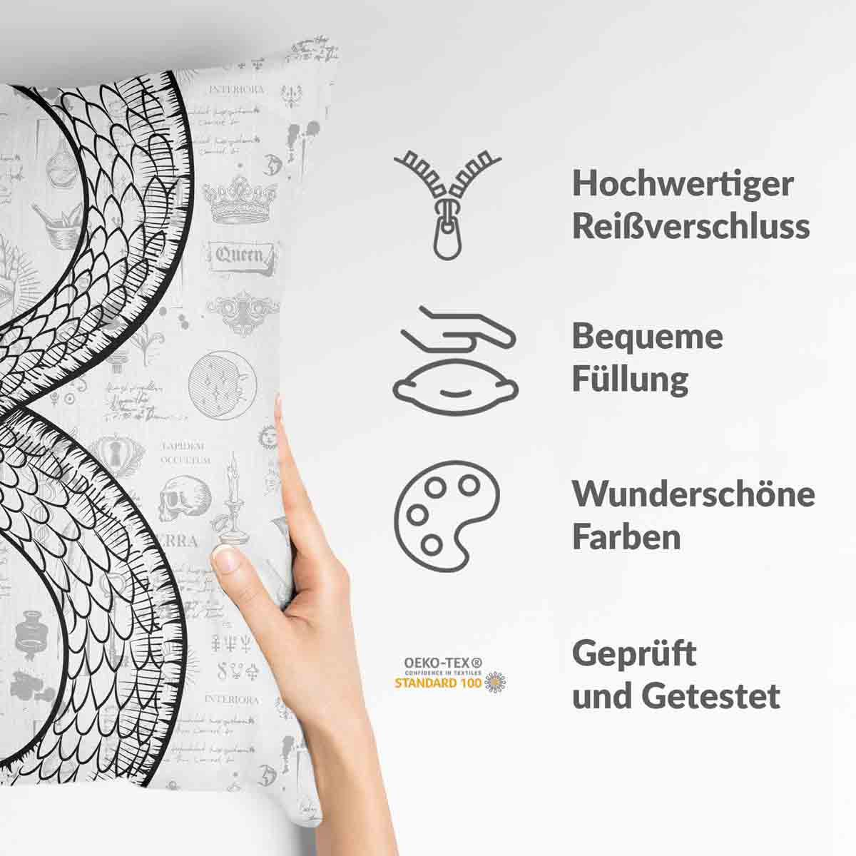 Coussin de santé avec motif serpent