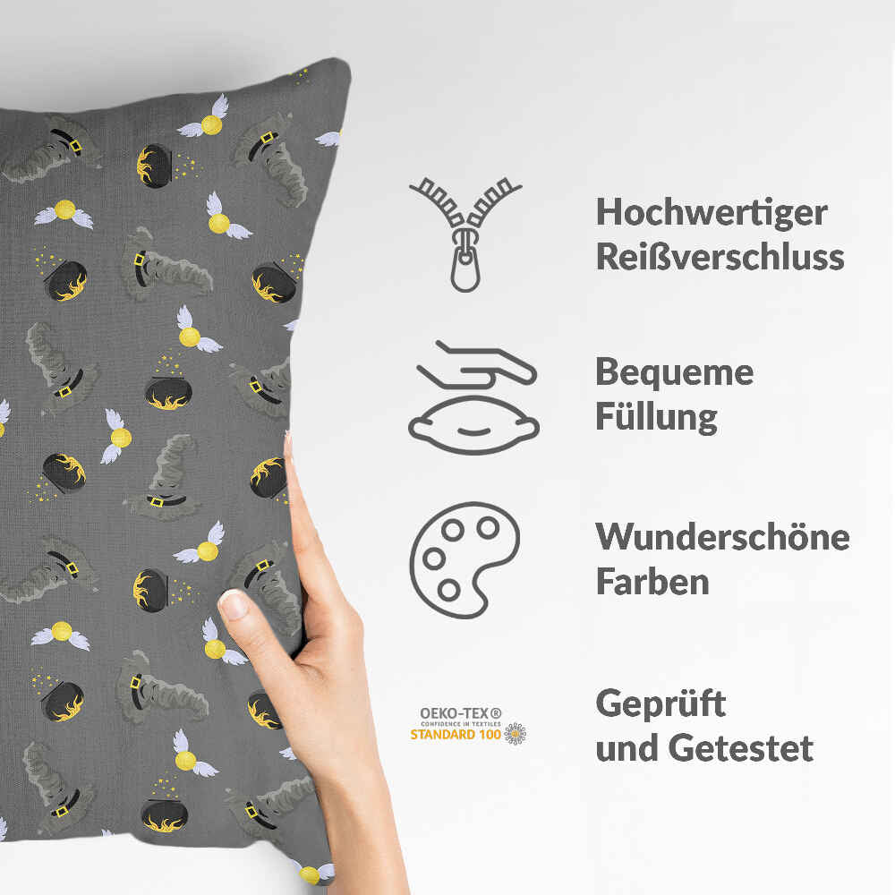 Coussin de santé gris chapeau magique