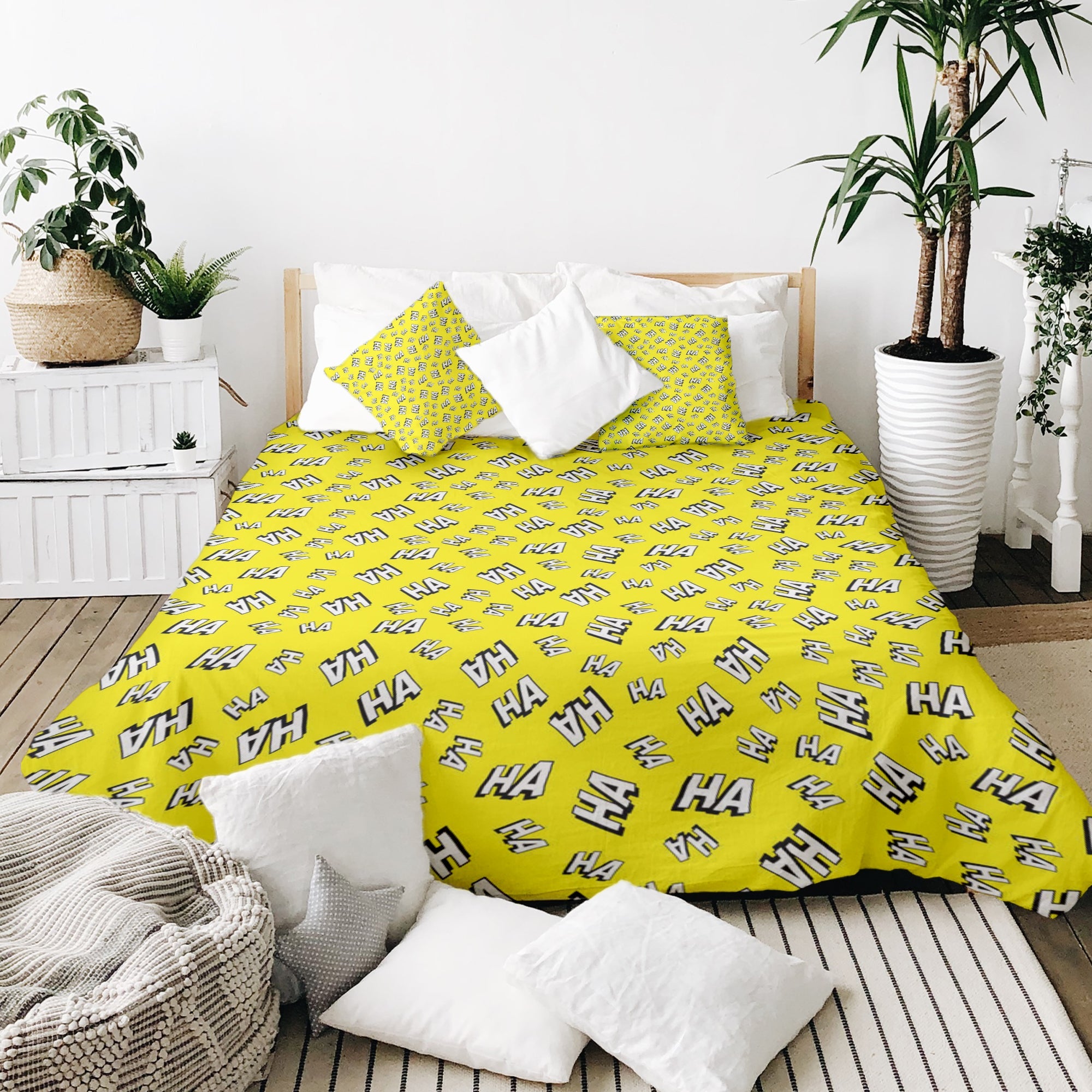 Couverture thérapeutique originale - Housse en coton jaune Ha Ha