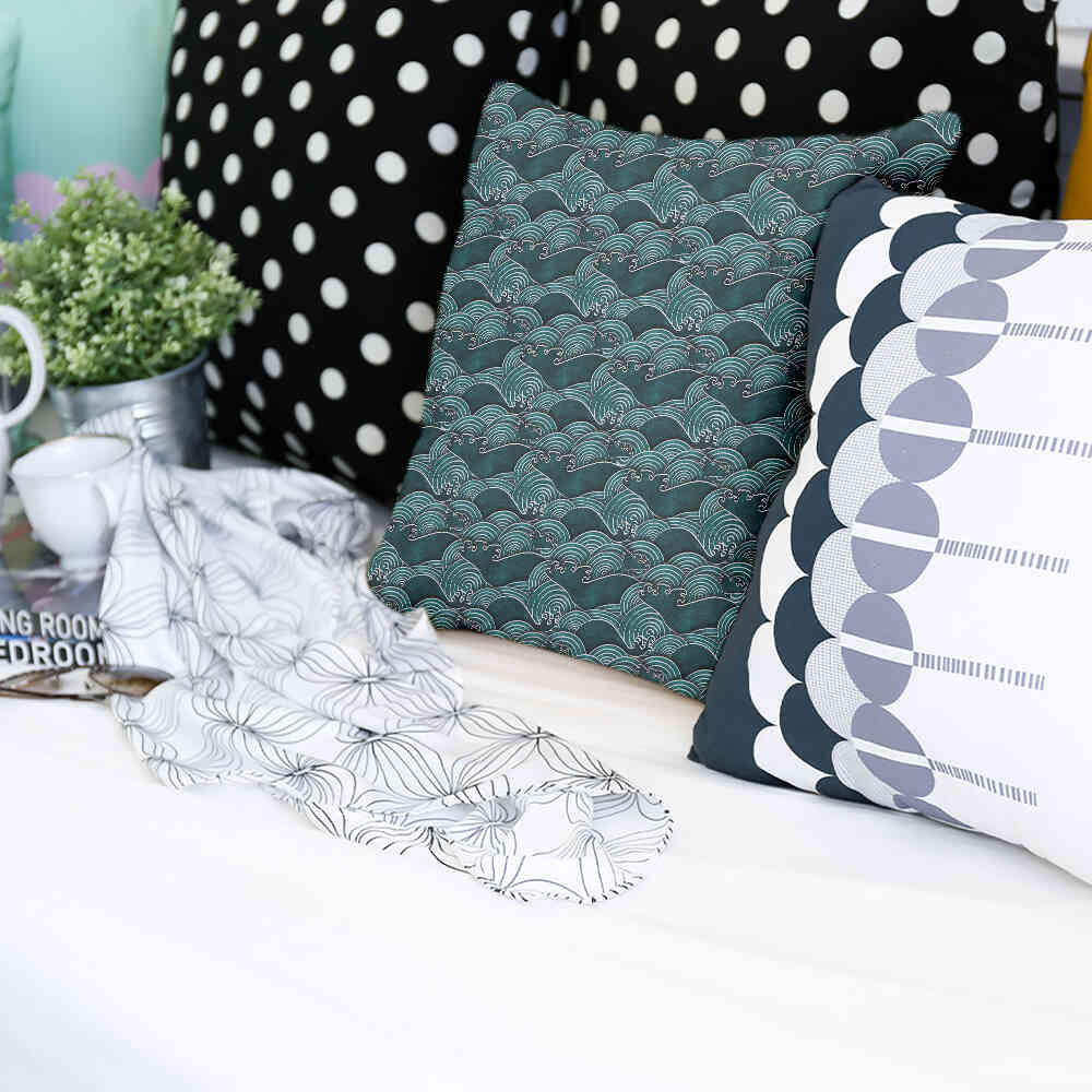 Coussin de santé vagues turquoise-vert