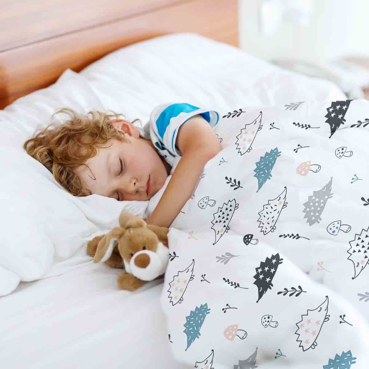 Couette thérapeutique Ensemble de literie blanc avec hérisson
