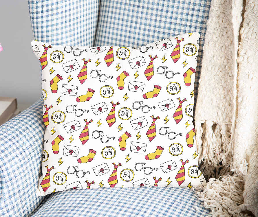 Coussin de santé blanc école de sorcellerie