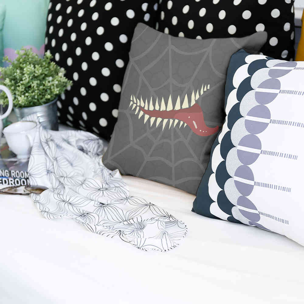 Coussin de santé gris toile d'araignée