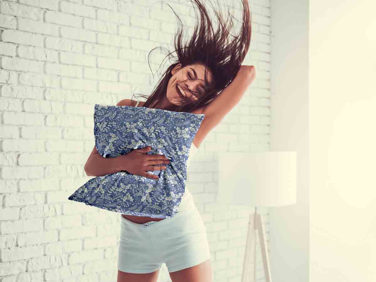 Coussin de santé bleu Noël