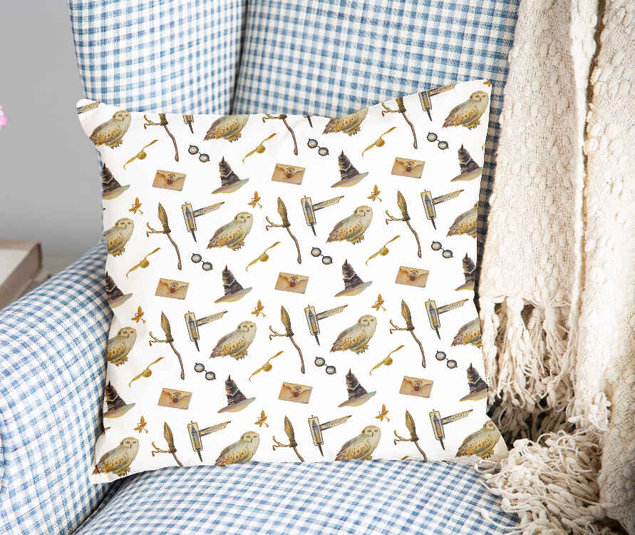 Coussin de santé blanc avec hiboux
