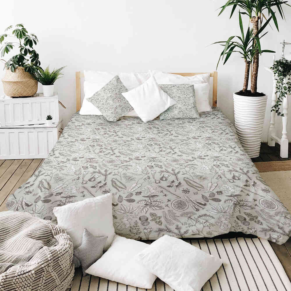 Couverture thérapeutique originale - Housse en coton gris épices