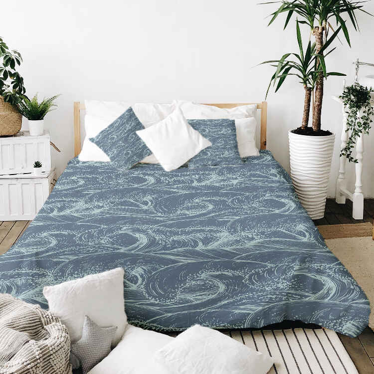 Ensemble de literie avec couverture thérapeutique Vagues dans la mer