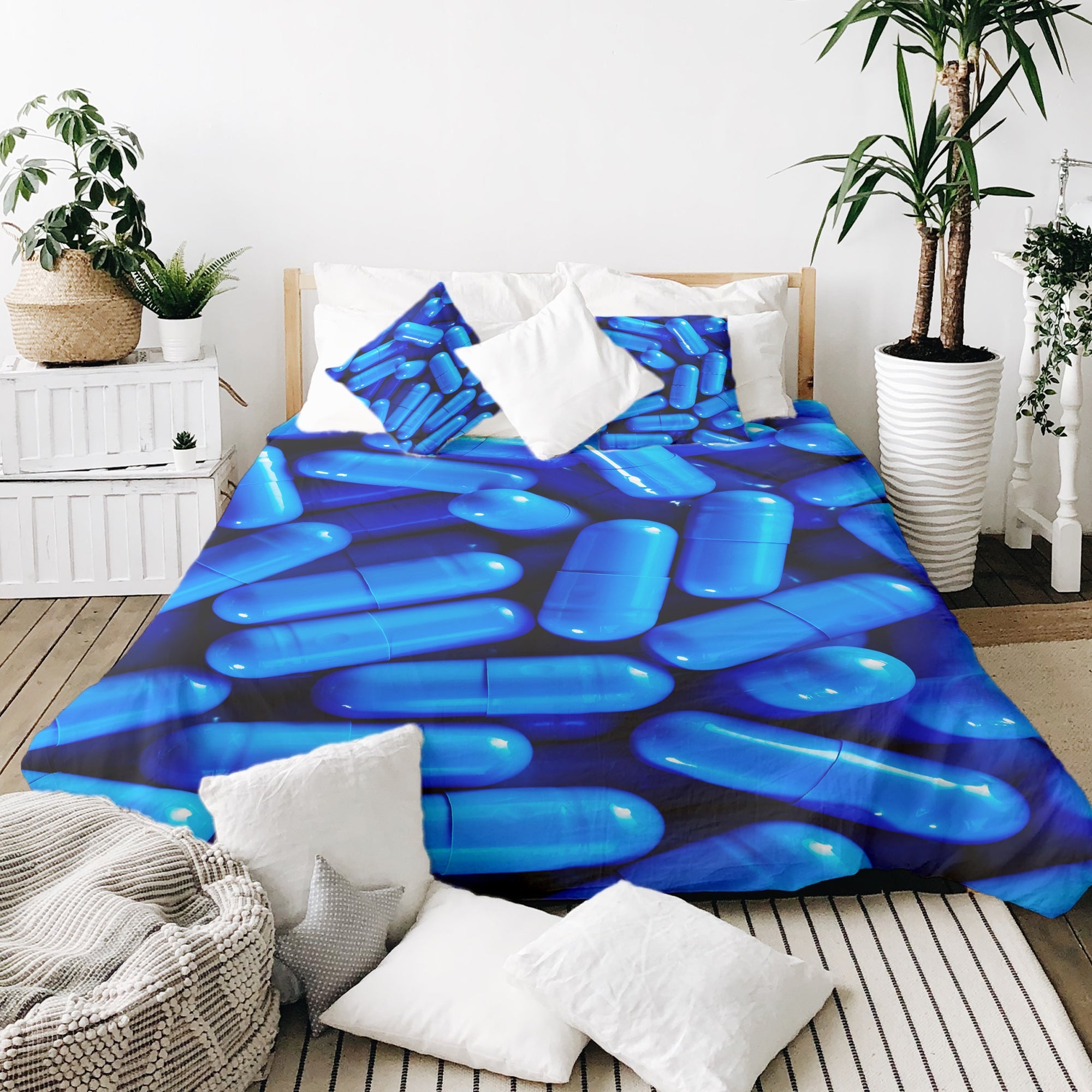 Couverture thérapeutique originale - Housse en coton bleue Tabletten