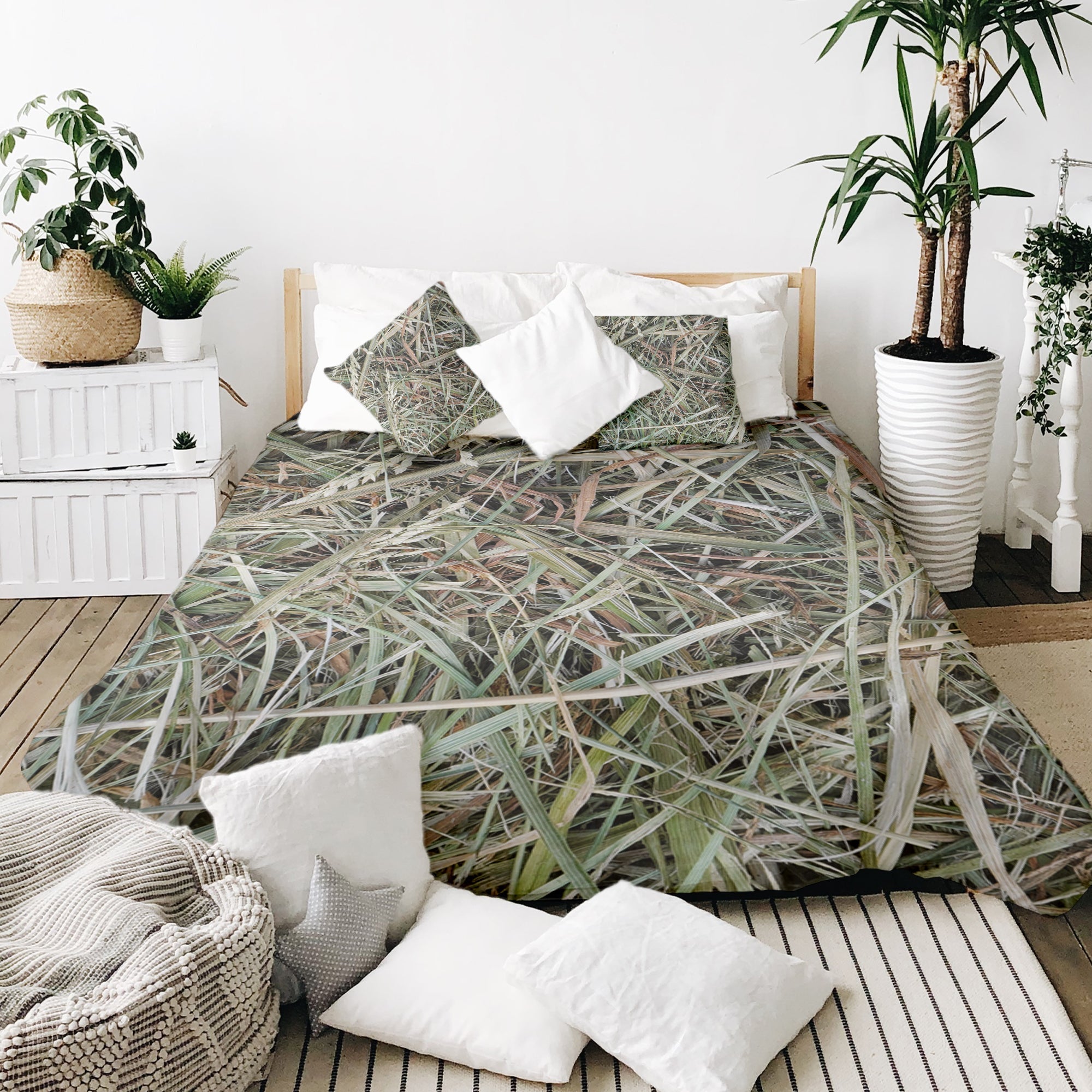 Couette thérapeutique Ensemble de literie blanc avec paille
